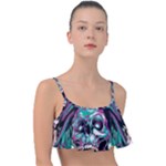 Anarchy Skull And Birds Frill Bikini Top