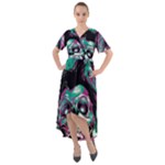 Anarchy Skull And Birds Front Wrap High Low Dress