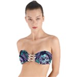 Anarchy Skull And Birds Twist Bandeau Bikini Top