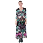 Anarchy Skull And Birds Button Up Maxi Dress