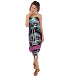 Anarchy Skull And Birds Waist Tie Cover Up Chiffon Dress