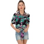Anarchy Skull And Birds Tie Front Shirt 