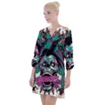 Anarchy Skull And Birds Open Neck Shift Dress