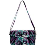 Anarchy Skull And Birds Removable Strap Clutch Bag