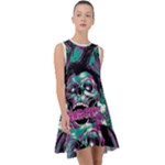 Anarchy Skull And Birds Frill Swing Dress