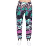 Anarchy Skull And Birds Women Velvet Drawstring Pants