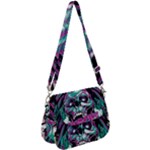 Anarchy Skull And Birds Saddle Handbag