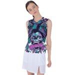 Anarchy Skull And Birds Women s Sleeveless Sports Top