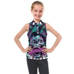 Anarchy Skull And Birds Kids  Sleeveless Polo T-Shirt
