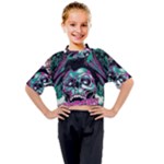Anarchy Skull And Birds Kids Mock Neck T-Shirt