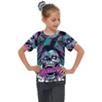 Anarchy Skull And Birds Kids  Mesh Piece T-Shirt