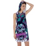 Anarchy Skull And Birds Racer Back Hoodie Dress