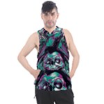 Anarchy Skull And Birds Men s Sleeveless Hoodie