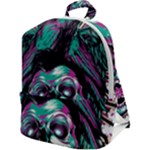 Anarchy Skull And Birds Zip Up Backpack