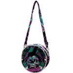 Anarchy Skull And Birds Crossbody Circle Bag