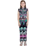 Anarchy Skull And Birds Kids  Sleeveless Ruffle Edge Band Collar Chiffon One Piece