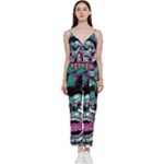 Anarchy Skull And Birds V-Neck Camisole Jumpsuit