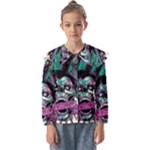 Anarchy Skull And Birds Kids  Peter Pan Collar Blouse
