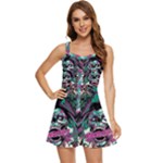 Anarchy Skull And Birds Ruffle Edge Bra Cup Chiffon Mini Dress