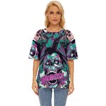 Anarchy Skull And Birds Oversized Basic T-Shirt