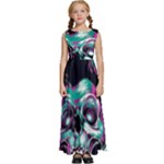 Anarchy Skull And Birds Kids  Satin Sleeveless Maxi Dress