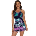 Anarchy Skull And Birds 2-in-1 Flare Activity Dress