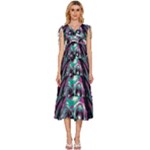 Anarchy Skull And Birds V-Neck Drawstring Shoulder Sleeveless Maxi Dress