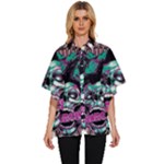 Anarchy Skull And Birds Women s Batwing Button Up Shirt