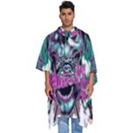 Anarchy Skull And Birds Men s Hooded Rain Ponchos