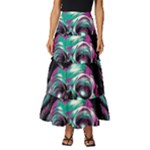 Anarchy Skull And Birds Tiered Ruffle Maxi Skirt