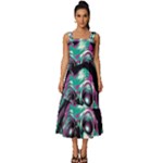 Anarchy Skull And Birds Square Neckline Tiered Midi Dress
