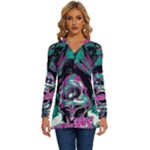 Anarchy Skull And Birds Long Sleeve Drawstring Hooded Top
