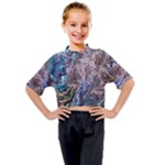 Abstract blend V Kids Mock Neck T-Shirt