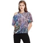 Abstract blend V One Shoulder Cut Out T-Shirt