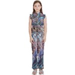 Abstract blend V Kids  Sleeveless Ruffle Edge Band Collar Chiffon One Piece