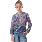 Abstract blend V Kids  Long Sleeve T-Shirt with Frill 