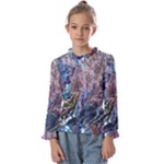 Abstract blend V Kids  Frill Detail T-Shirt