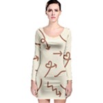Abstract Arrow Sign Love Aesthetic Long Sleeve Bodycon Dress