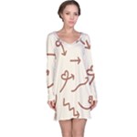 Abstract Arrow Sign Love Aesthetic Long Sleeve Nightdress