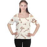 Abstract Arrow Sign Love Aesthetic Cutout Shoulder T-Shirt