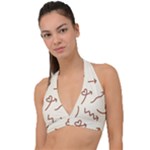 Abstract Arrow Sign Love Aesthetic Halter Plunge Bikini Top
