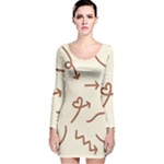 Abstract Arrow Sign Love Aesthetic Long Sleeve Velvet Bodycon Dress