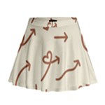 Abstract Arrow Sign Love Aesthetic Mini Flare Skirt