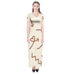 Abstract Arrow Sign Love Aesthetic Short Sleeve Maxi Dress