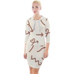 Abstract Arrow Sign Love Aesthetic Quarter Sleeve Hood Bodycon Dress