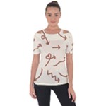 Abstract Arrow Sign Love Aesthetic Shoulder Cut Out Short Sleeve Top