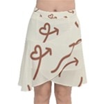 Abstract Arrow Sign Love Aesthetic Chiffon Wrap Front Skirt