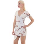 Abstract Arrow Sign Love Aesthetic Short Sleeve Asymmetric Mini Dress