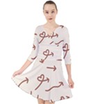 Abstract Arrow Sign Love Aesthetic Quarter Sleeve Front Wrap Dress