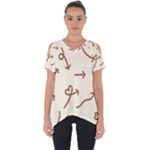 Abstract Arrow Sign Love Aesthetic Cut Out Side Drop T-Shirt